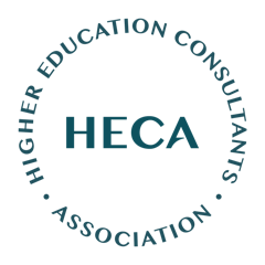 A green circle with the words higher education consultants association in it.